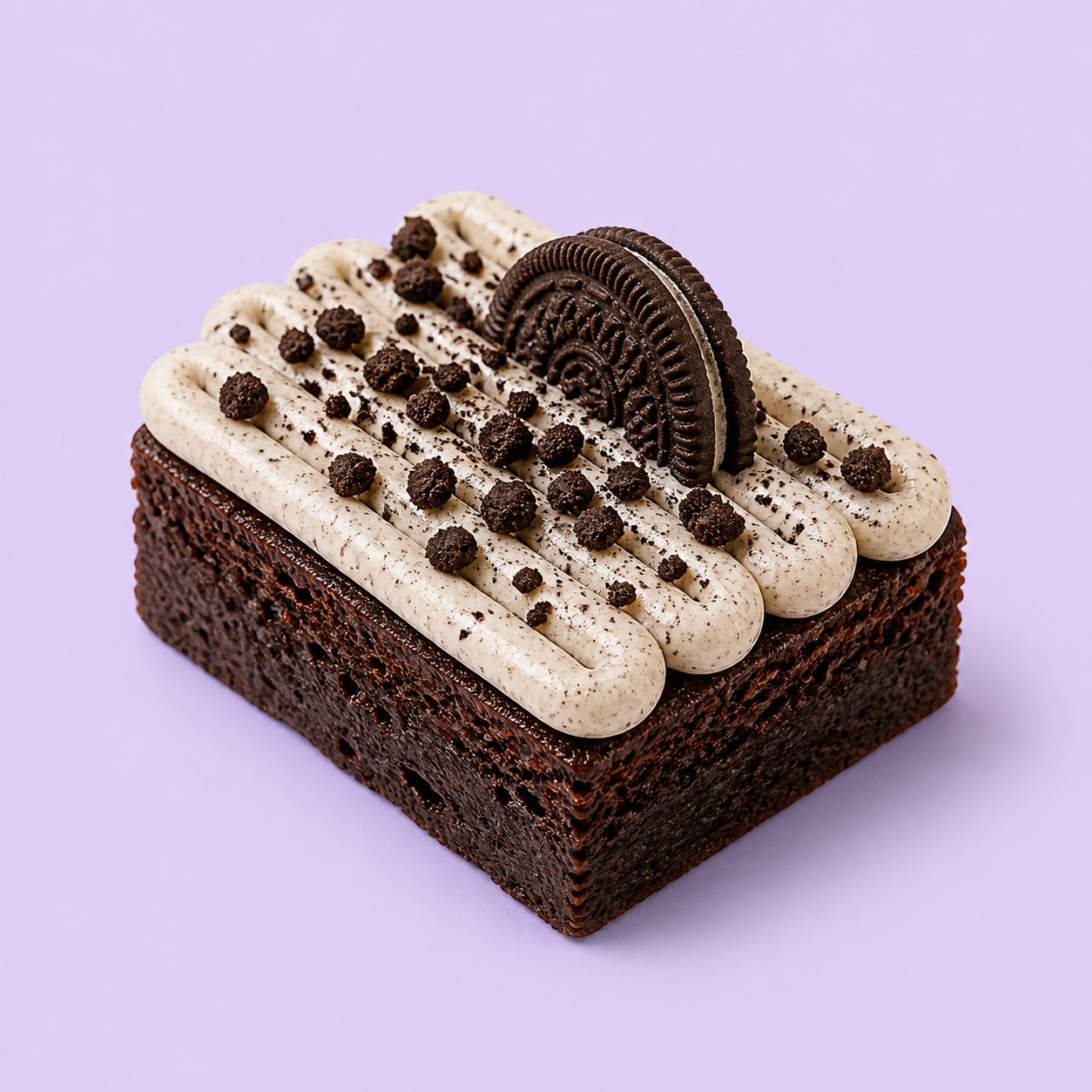 Cookies and Cream decorated brownie